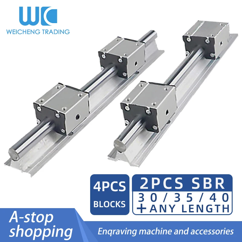 

2 шт. SBR16 SBR20/25/30 линейной направляющей 1200-2500 мм + 4 шт. SBR16/20/25/30UU пыле слайдер линейный подшипник блок линейный рельс комплект