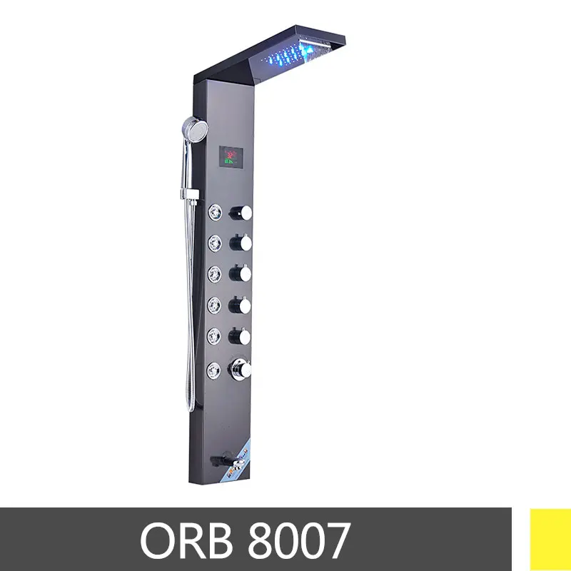 ORB 8007 Матовый Никель Нержавеющая сталь сертифицированные 5-функции водопад дождевая Лейка Панель массажными Системы Ванна Носик душевая лейка душевая колонна - Цвет: ORB 8007