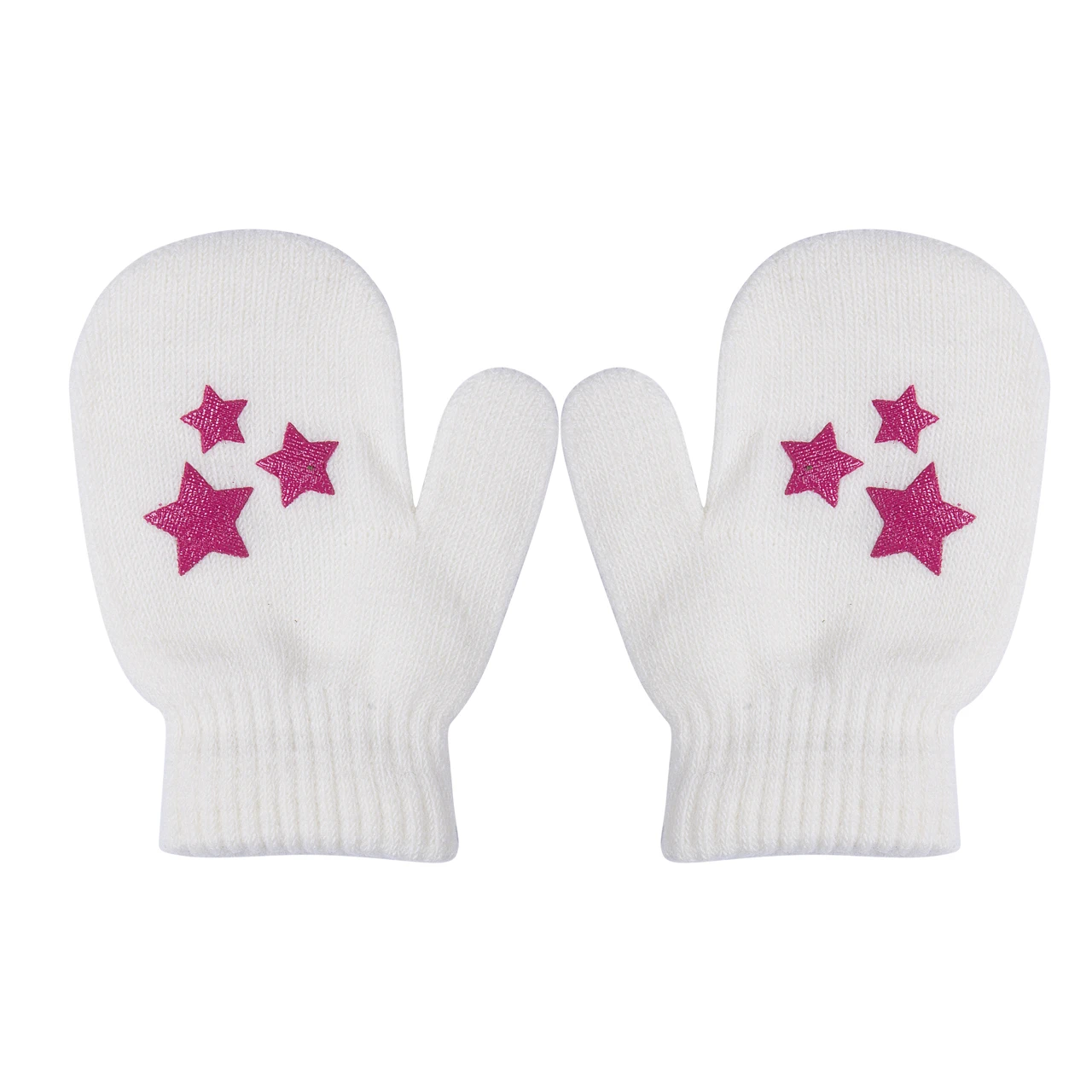 

Winter 4 Colors Kids Dot Star Heart Pattern Mittens Boys Girls Soft Knitting Warm Gloves