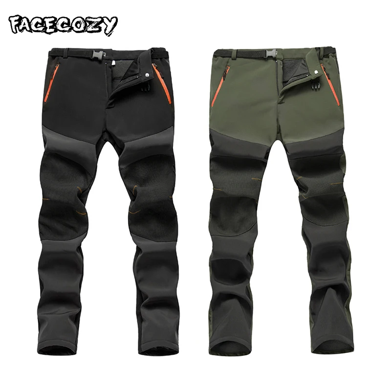 Мужские зимние Походные штаны Facecozy мужские водонепроницаемые мягкие брюки для