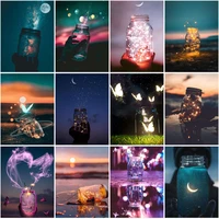 diamond painting fantasy starry sky glass bottle 5d mosaic wall stickers diy landscape cross stitch home decoration painting