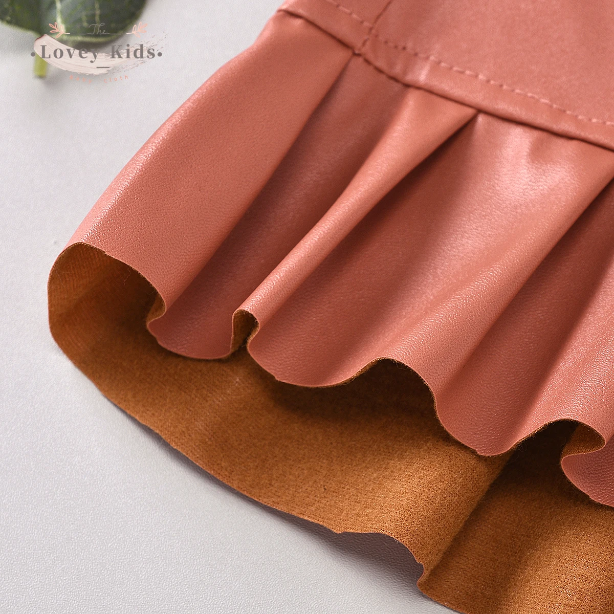 Осень-зима 2020 Милая юбка из искусственной кожи для маленьких девочек мини-юбка