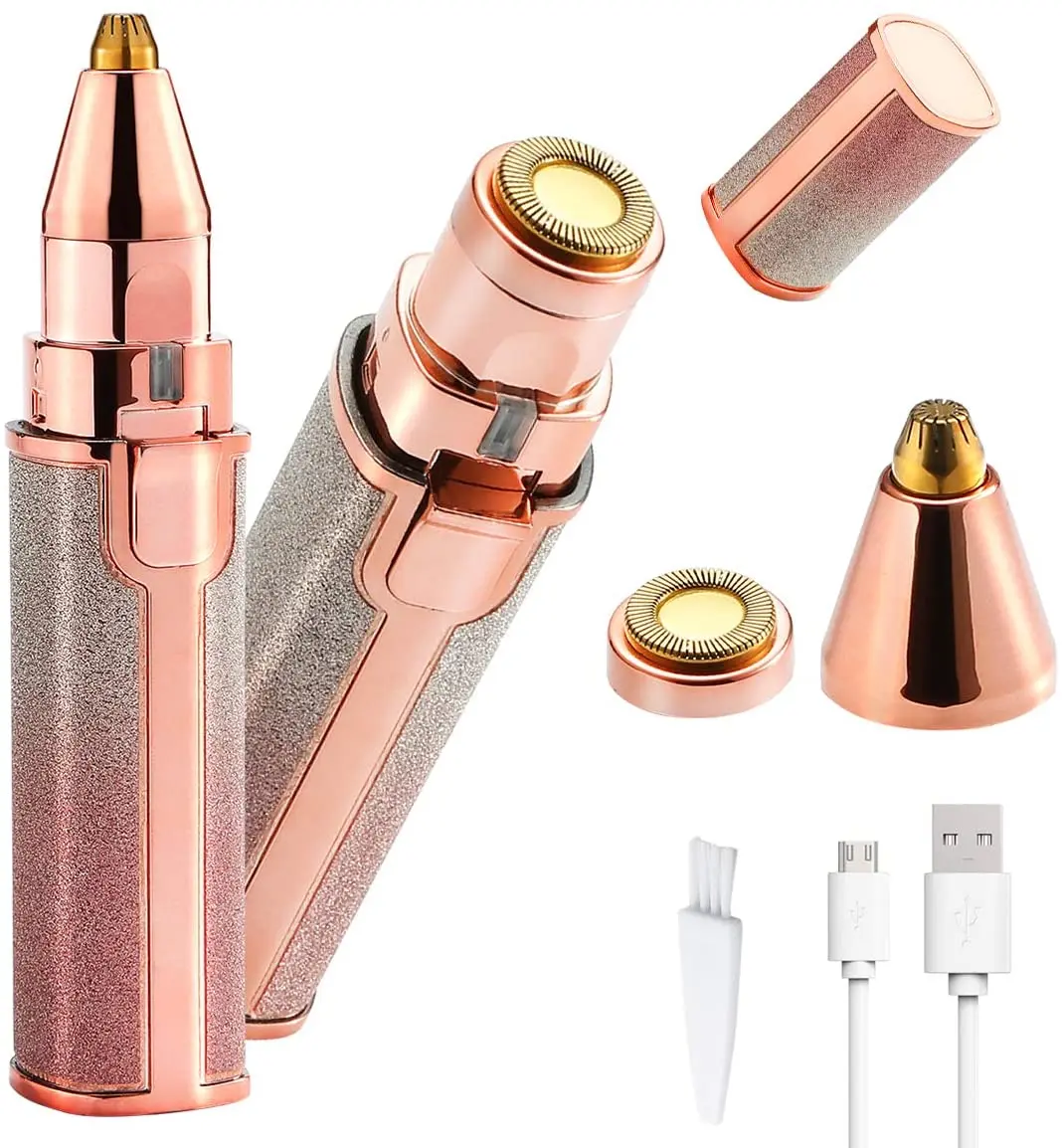 

Portable 2 IN 1 Electric Epilator Eyebrow Trimmer Female Body Facial Lipstick Shape Hair Removal Women Painless Razor Shaver