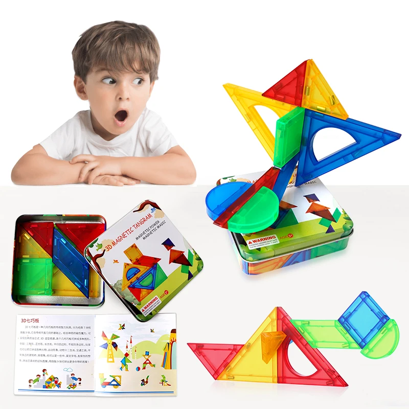 Romboss 9 шт. головоломка детская Дошкольная красочная обучающая квадратная