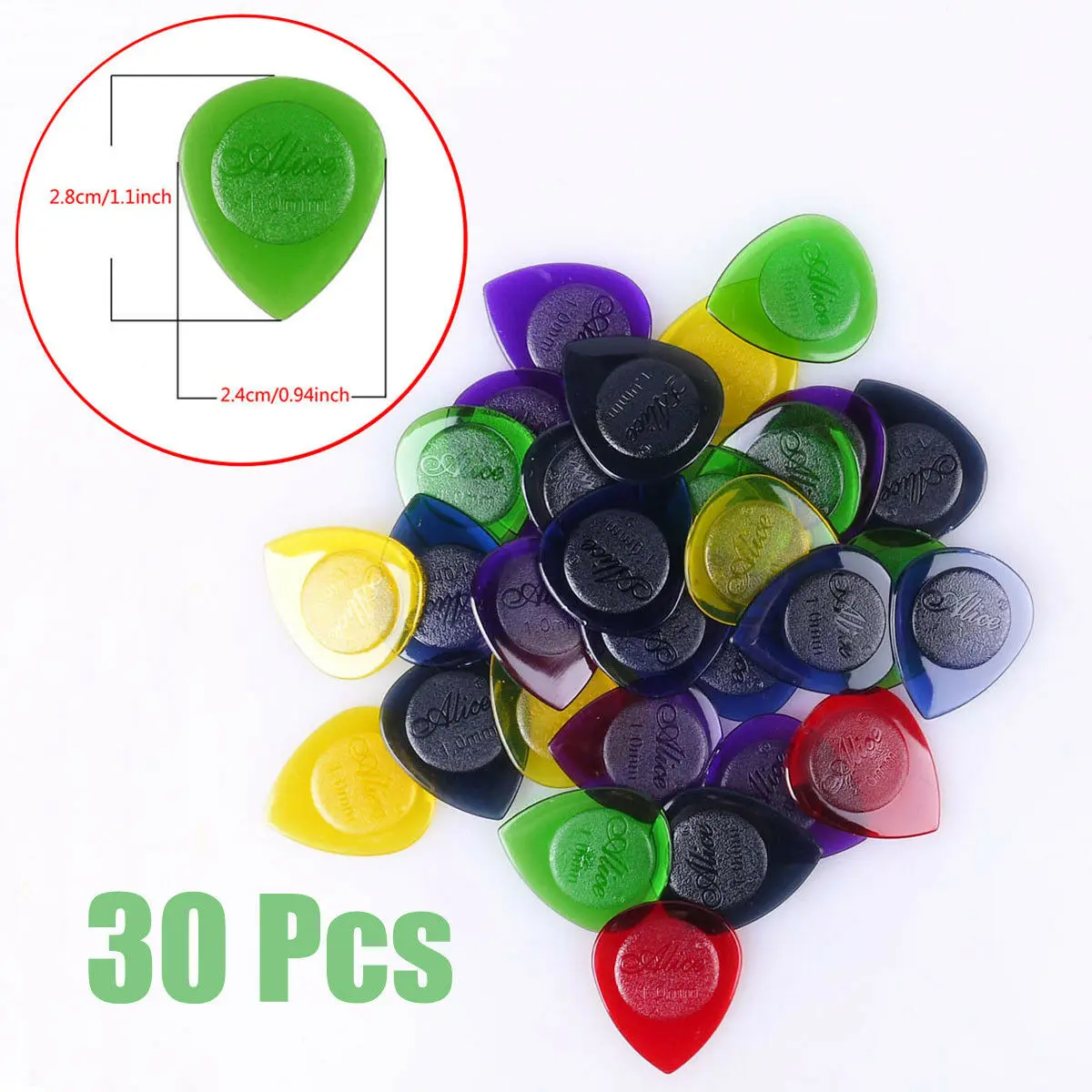 30 шт. Алиса Прочные прозрачные электрические медиаторы для бас гитары толщина