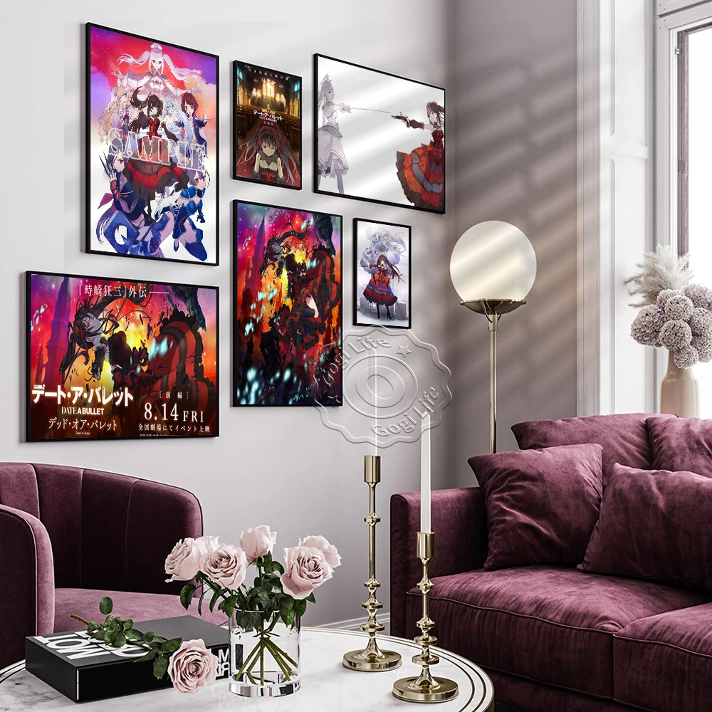 

Japanese Anime Movie Date A Bullet Poster, Anime Movie Wall Art, Living Room Bedroom Club Wall Art Decor，Fans Collection Poster