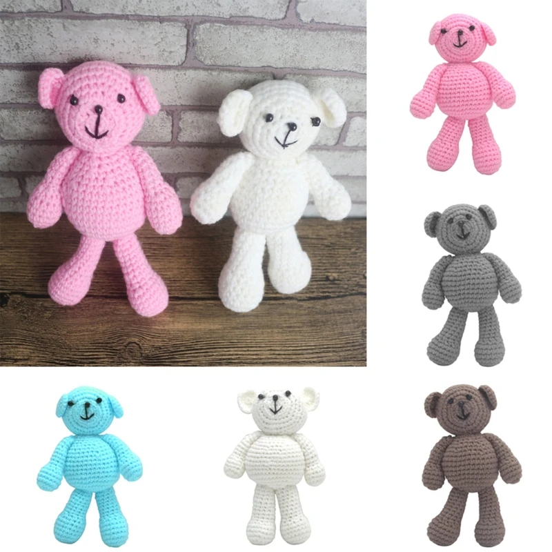 

2021 New Newborn Baby Girls Boys Bear Photography Prop Photo Crochet Knit Toy Cute Gift