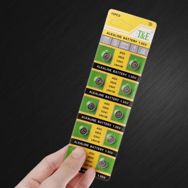10 шт. кнопочные батарейки AG3 1 55 в R41 192 L736 384SR41SW CX41 LR41 392|Аксессуары для батарей| |