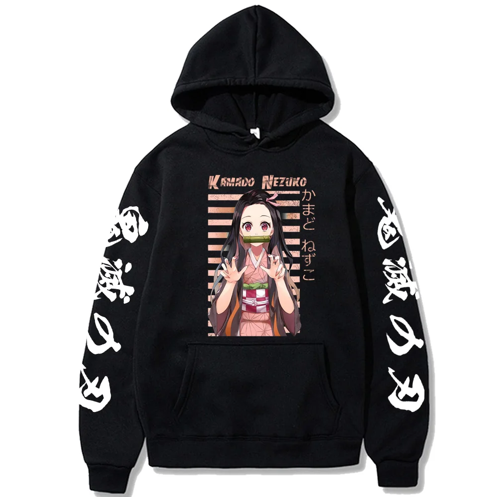 

Kamado Nezuko Hoodie Sweatshirt Kimetsu No Yaiba Hot Demon Slayer Autumn Winter Casual Men Women Loog Sleeve