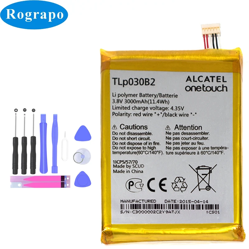 3000 мА/ч TLp030B1 TLp030B2 Батарея для Alcatel One Touch Flash 2 7049D / 2017 (2017) сотовый мобильный