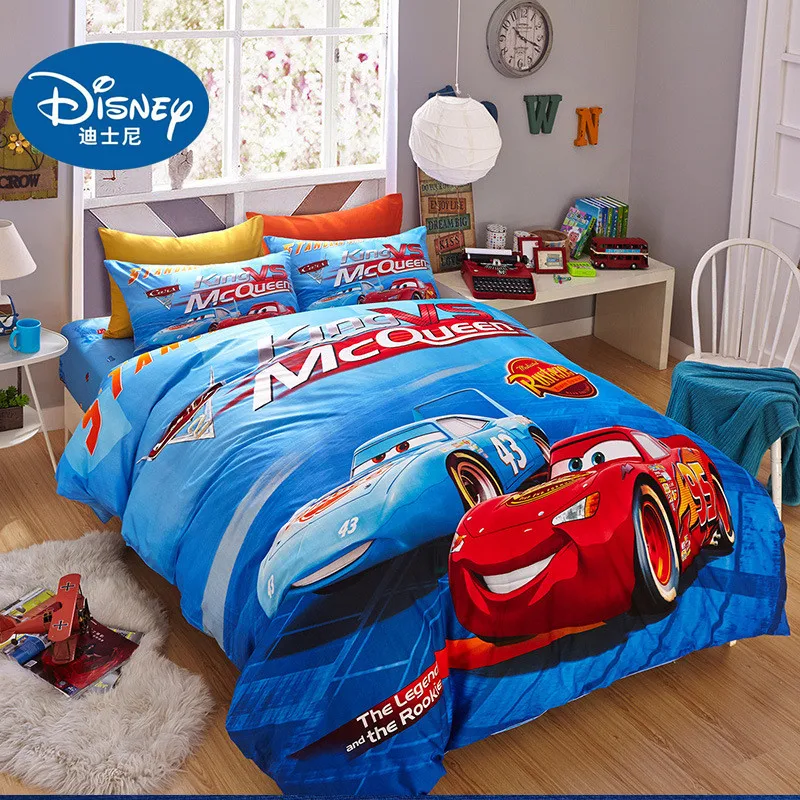 

Disney new Classic Mcqueen cars print bedding set bed linen 3pcs/4pcs duvet cover set Cartoon bed sheet boy kids bed set quilt