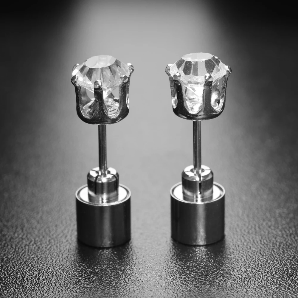 Светодиодная серьга Светящийся Кристалл нержавеющий светильник для ушей