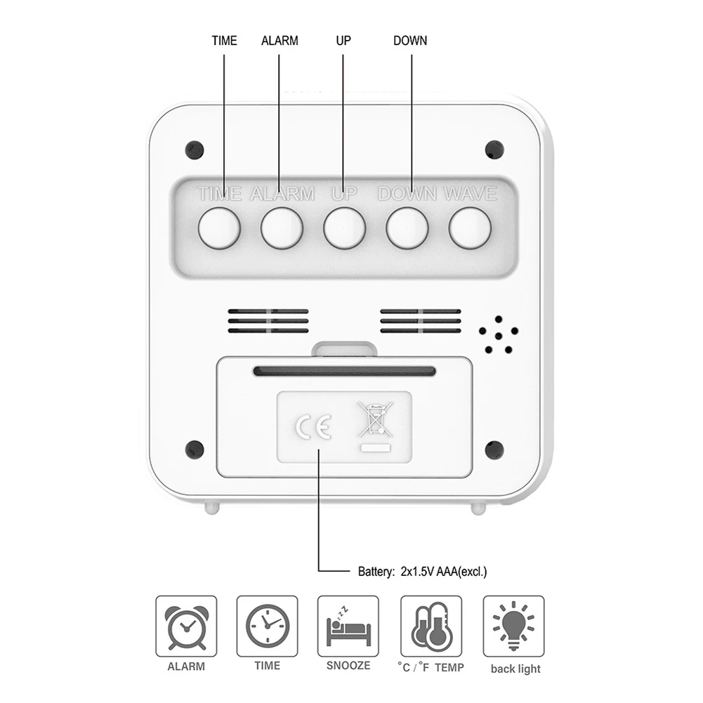 

Indoor LCD Display Temperature and Humidity Meter Bedroom Watch Calendar Alarm Clock Thermometer and Hygrometer