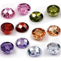 size 49mm round shape checkerboard cut flat back cubic zirconia stone loose cz stones synthetic gemstone for jewelry making