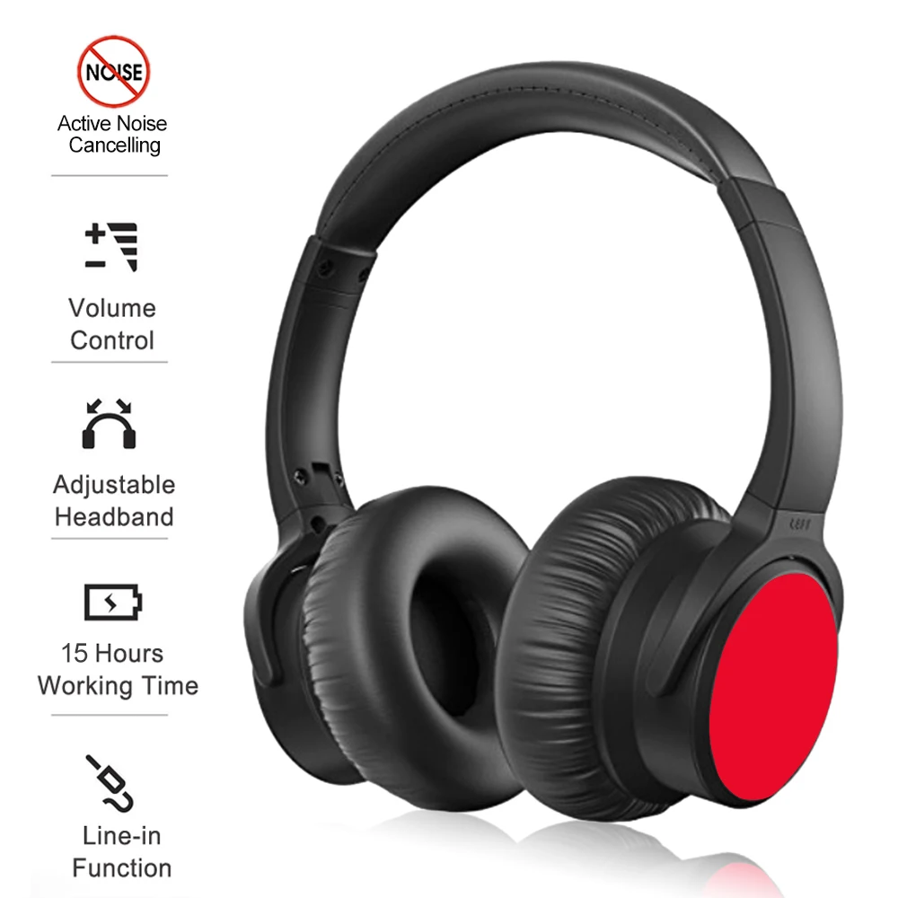 BH90 беспроводной ANC Bluetooth CSR 4 1 Гарнитура активное шумоподавление стерео наушники