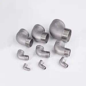 18 дюйма, 14 дюйма, 38 дюйма, 12 дюйма, 34 дюйма, 1 дюйм, 1-14 дюйма, 1-12 дюйма, 2 дюйма, BSP, женский, мужской, 90 градусов, колено 304, стандартное водяное газовое масло