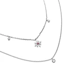 Двухслойное ожерелье для женщин из стерлингового серебра 925 пробы Минималистичная цепочка cz flowewr КАПЛЕВИДНАЯ подвеска элегантные модные женские серебряные украшения