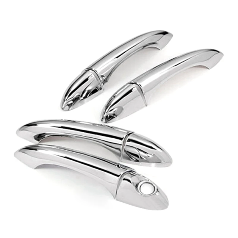

2 Set Car Accessories: 1 Set Car Triple Chrome Door Handle Cover Trim & 1 Set Car Front Fog Lamp Frame Decoration Cover