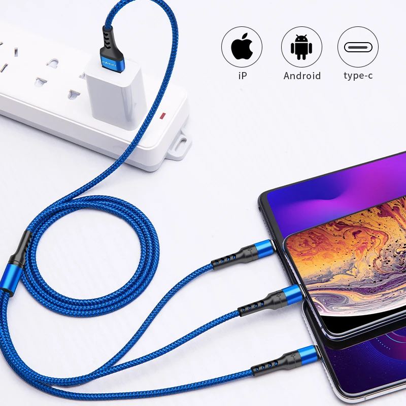 FLOVEME 5A 3 в 1 USB кабель для iPhone зарядное устройство Быстрая Зарядка Micro Type C Samsung S10 Xiaomi