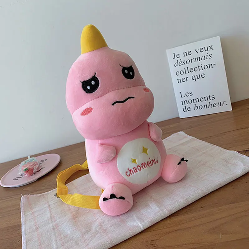 pink Горячая динозавр Плюшевый Рюкзак Kawaii Динозавр мир плюшевые животные сумка на плечо милые дети портмоне плюшевые игрушки подарок на год - Цвет: pink