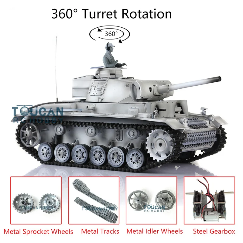 

Henglong 1/16 Scale 6.0 Upgraded Panzer III L RTR RC Tank 3848 W/ 360 Turret TH12534