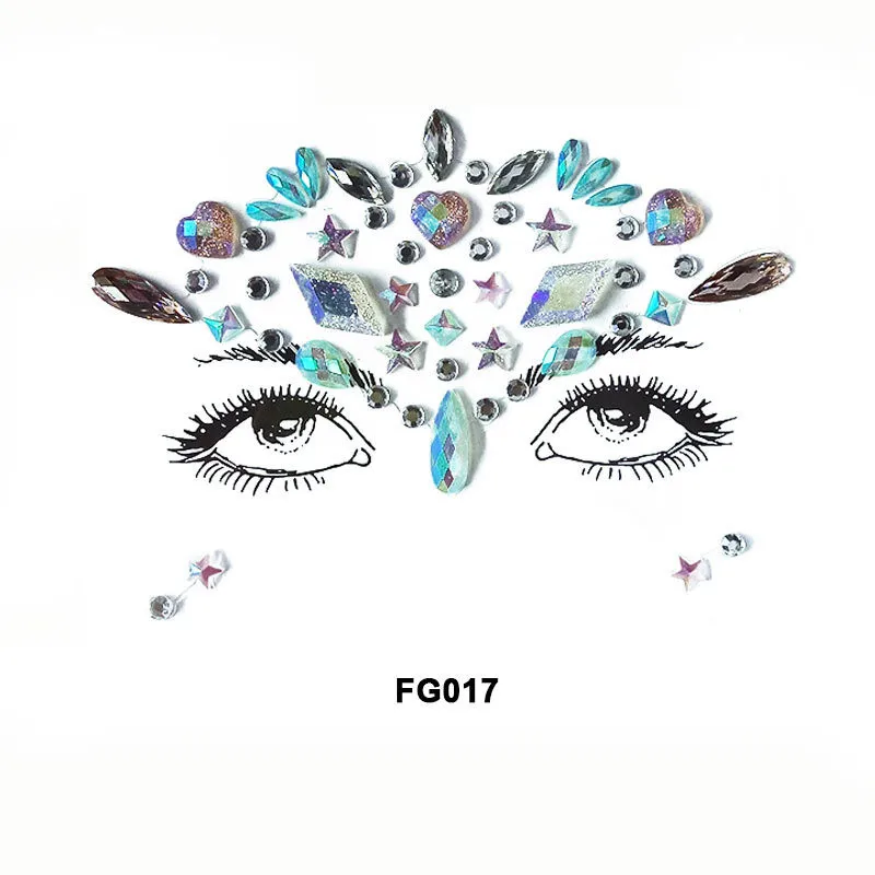 Красочные Кристальные наклейки для лица s женщин маскарадное Ювелирное