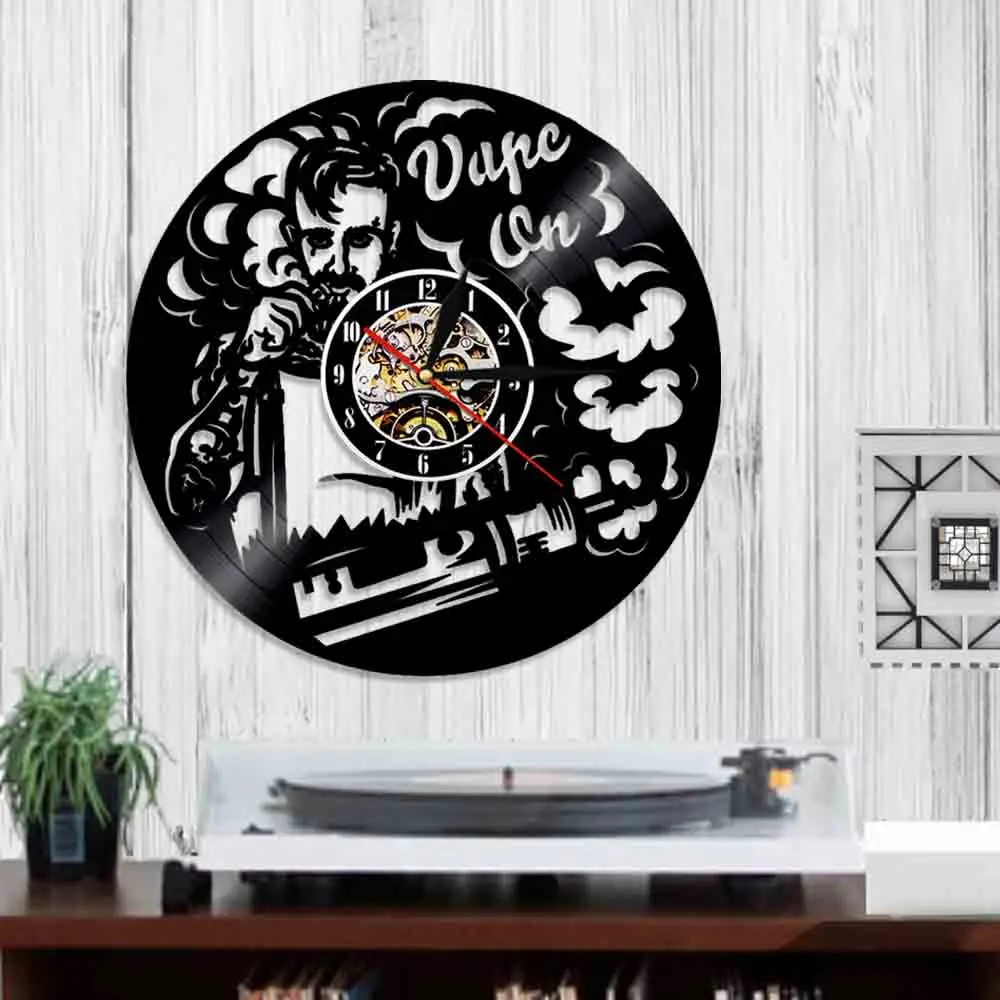 Электронная сигарета виниловая запись настенные часы время дыма Современный