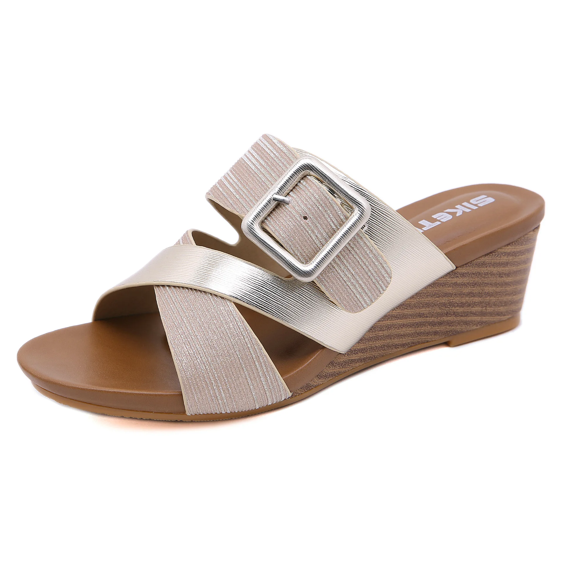 

Женские босоножки на танкетке, летние, дышащие, легкие, большого размера, 2020