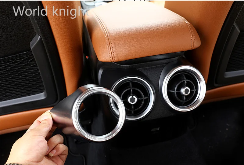 

Новинка для Alfa Romeo Giulia 2017 ABS хромированный автомобильный центральный подлокотник задний подлокотник кондиционер крышка вентиляционного от...