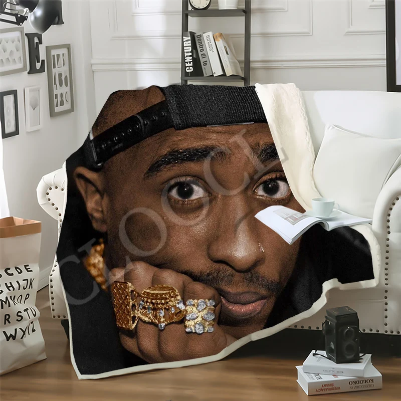 

Фабрика CLOOCL, оптовая продажа, рок-рэпер 2pac одеяло с 3D принтом, Двухслойное шерпа одеяло на кровать, домашний текстиль, мечтательный стиль