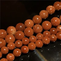 natural jewelry making round loose beads gold sand bead pick size 4 6 8 10mm