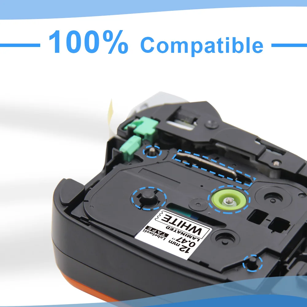 Labelwell 3 шт. 36 мм ярлыки совместимые с Brother STe-161 STe 161 STe161 трафаретные ленты черные на