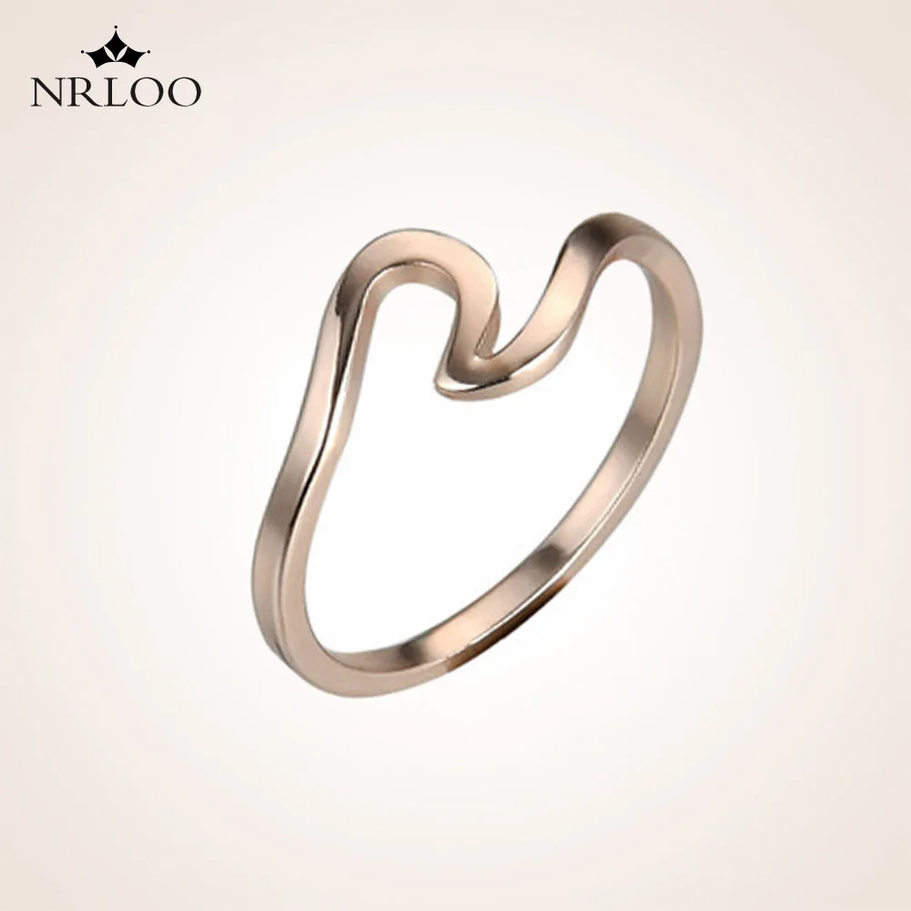 

Fashion Simple Irregular Wave Alloy Rings For Women Glossy OL Girl Style Personality Lady Engagement Wedding Ring Jewelry Gift