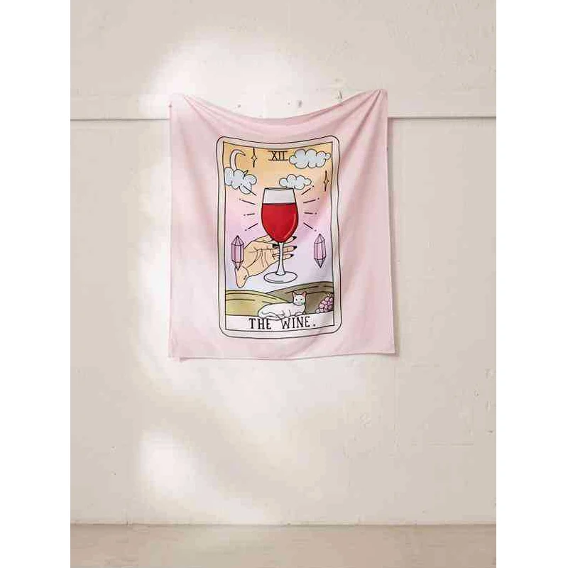 Розовый гобелен Таро настенный хиппи психоделический Бохо Настенный декор Ouija