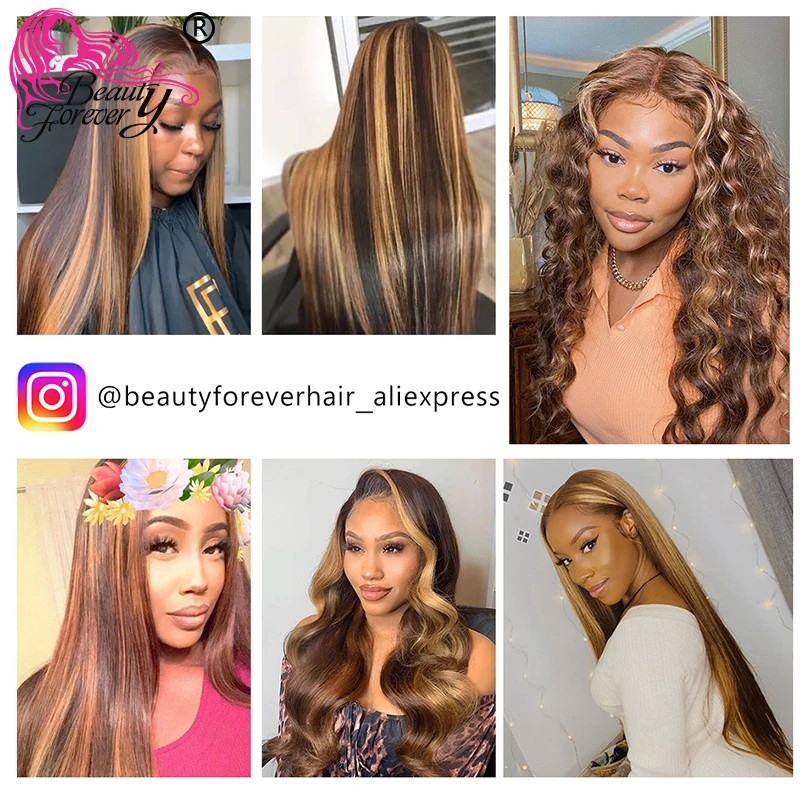 Парик Beauty Forever 13x4 из прямых человеческих волос 99J с эффектом омбре медово светлый
