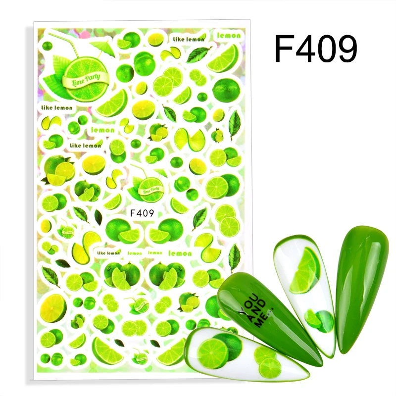 1 шт. Простые Летние цветочные гетры с рисунком листьев наклейки для ногтей Abtract