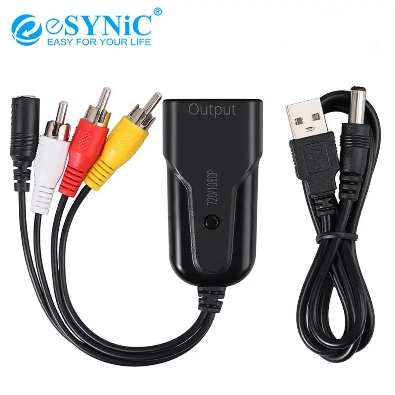 ESYNiC RCA к HDMI совместимого адаптера 3RCA композитный CVBS видео из AV в Совместимость