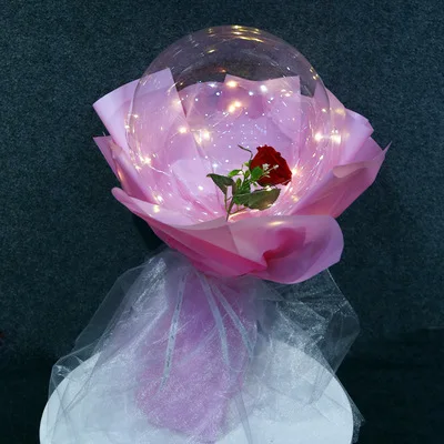 Red rose Подарок на день Святого Валентина, розовая конфета, Рождественский Романтический подарочный набор, HD прозрачный букет, свадебные принадлежности - Цвет: Red rose