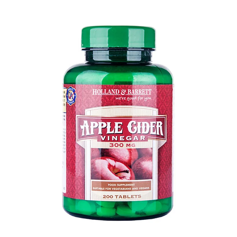 Free shipping Apple Gider Vinegar 300 mg 200 capsules Suitable Vedetarians