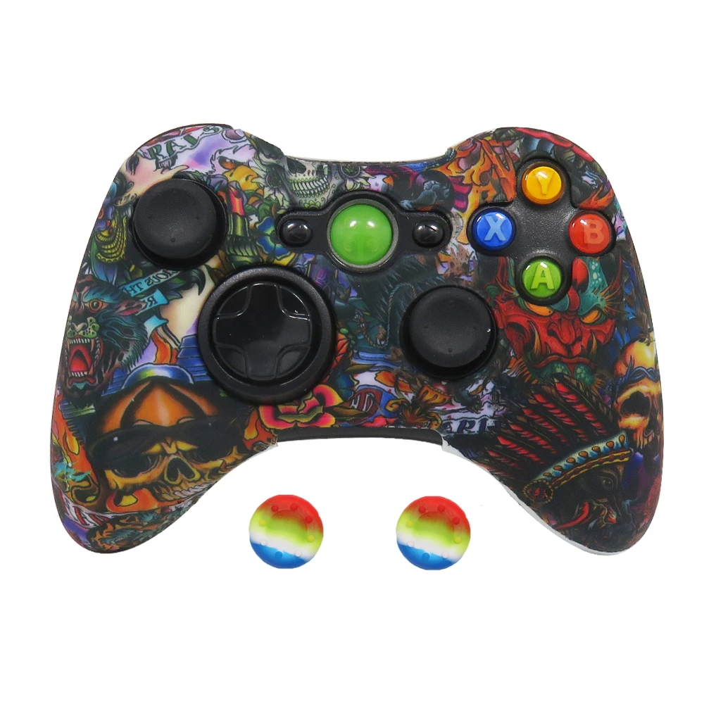 ZOMTOP защита для переноса воды с принтом кожи для Microsoft Xbox 360 проводной/беспроводной контроллер силиконовый чехол Крышка крышки