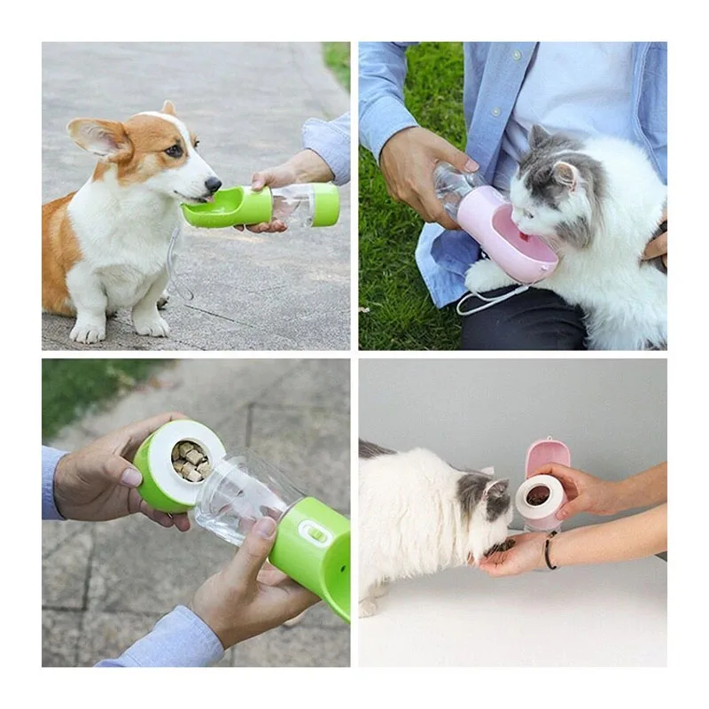 

Portable Cat Water Bottle for Small Dogs Travel Puppy Cat Drinking Bowl Outdoor Pet Water Dispenser Feeder