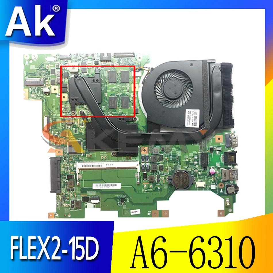 

Akemy 13310-1 448.01001.0011 For Lenovo FLEX2-15D Laptop Motherboard CPU A6-6310 DDR3 100% Test Work
