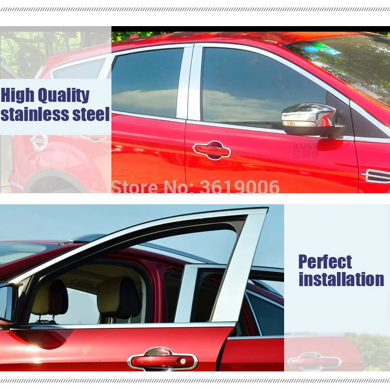 

TOMMIA Full Window Middle Pillar Molding Sill Trim Chromium Styling Strips Stainless Steel For LUXGEN U6