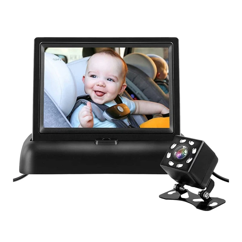 

Car Mirror Camera for Baby 4.3 Inch HD Display Back Seat Full View Baby Car Camera Baby Rear Facing Seat Viewing Mirror