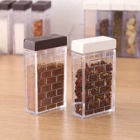 6pcsset clear spice seasoning box salt pepper jars box for kitchen spice storage organizer box home organization