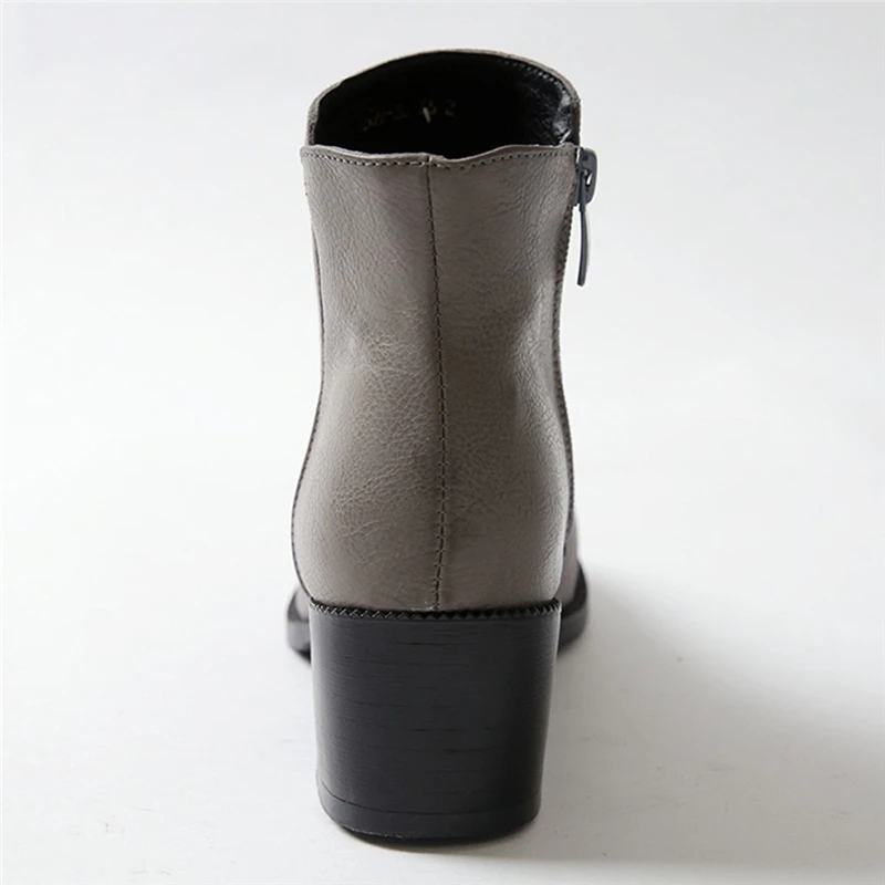 Botas mujer invierno/2019 г. Короткие ботильоны на среднем каблуке в стиле ретро молнии