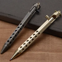 brass steel attack head tactical pen outdoor sports hiking emergency self defense supplies with hanging ring