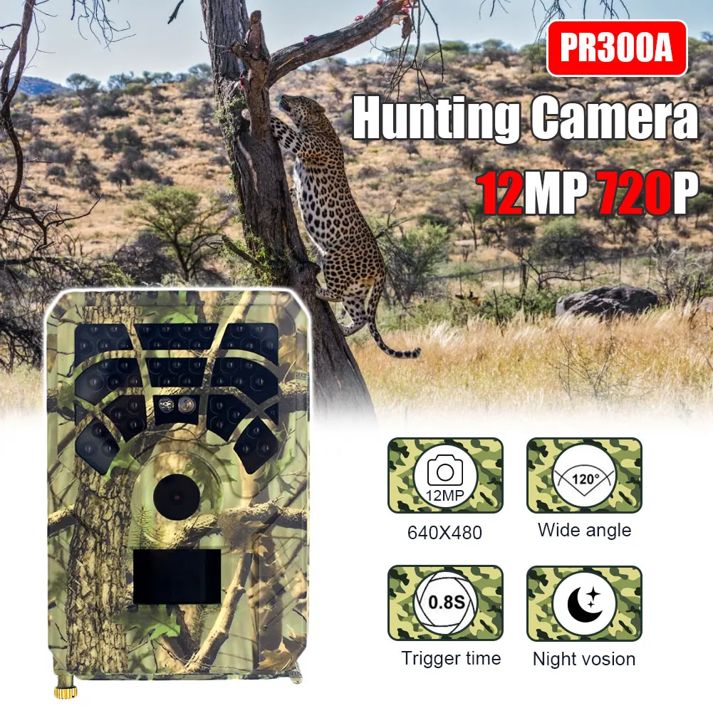 

PR300A Monitoring Wildlife Infrared Trigger Camera 12 Million 720p Forest Outdoor Hunting Camera 120 Degrees Pir Sensor