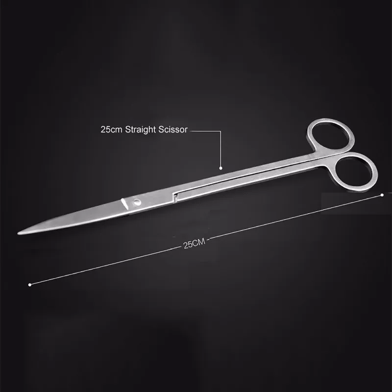 25CMstraight scissor Аквариумные Растительные Инструменты, держатель для хранения, аквариум для очистки, длинные щипцы, ножницы-пинцет, контейнер для чистки растений из нержавеющей стали - Цвет: 25CMstraight scissor
