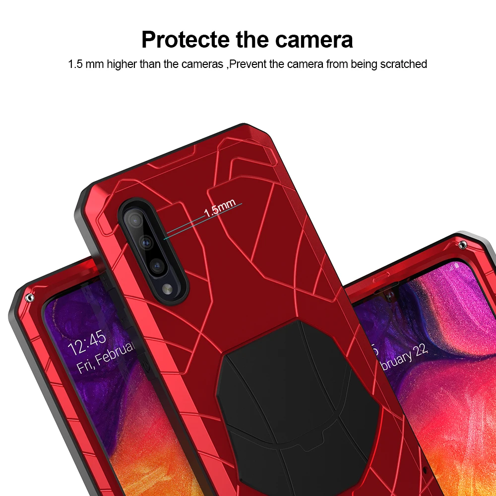 Для samsung Galaxy A30s A51 чехол для телефона жесткий алюминиевый металлический Закаленное стекло Защитная крышка для экрана сверхмощная защита A71 крышка
